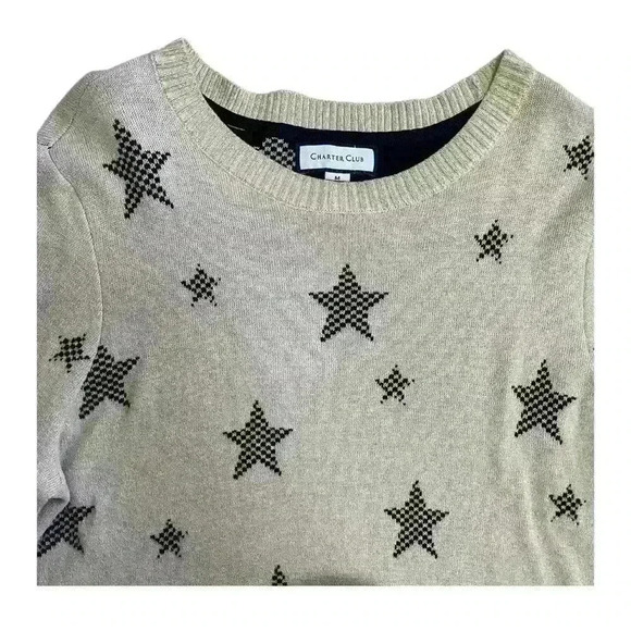 Charter Club Women's Long Sleeve Crew Neck Sweater Beige Size M - Picture 8 of 9